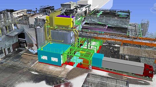 Relevé 3D par scan laser sur site industriel