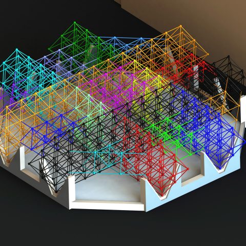 Modélisation d’une structure tri-dimensionnelle – toiture d’un centre commercial