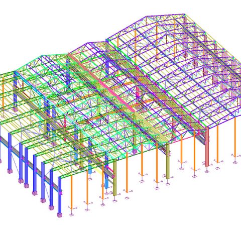 Modélisation et calcul d’une charpente de bâtiments de production – industrie sidérurgique