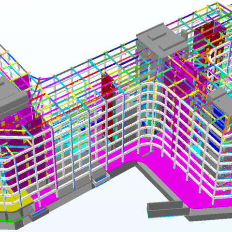 BNP Curve à Paris – Bâtiment tertiaire R+7 – Etude EXE des planchers métalliques