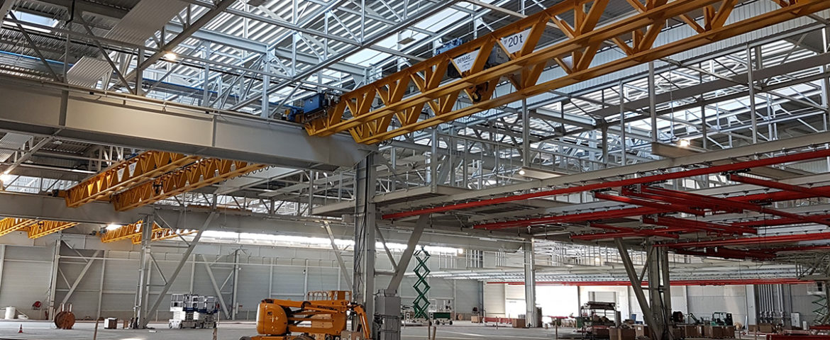 KUHN MGM – Extension de l’unité de réception – montage – expédition. Etudes AVP-PRO-EXE. Environ 2400T de charpente.